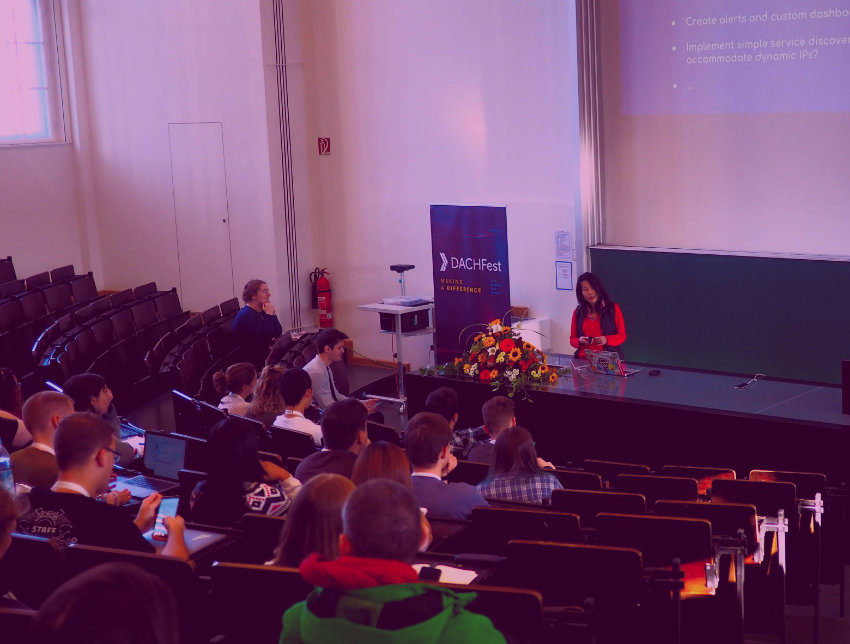 Attendees at a conference session